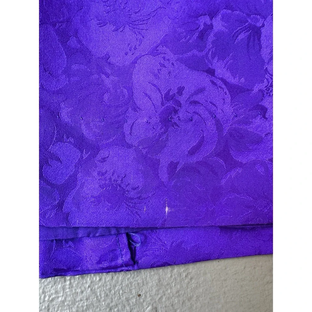 Women's Purple 100% Silk Skirt Floral Pattern Sz 4 Preppy Korea Short‎ Mini READ